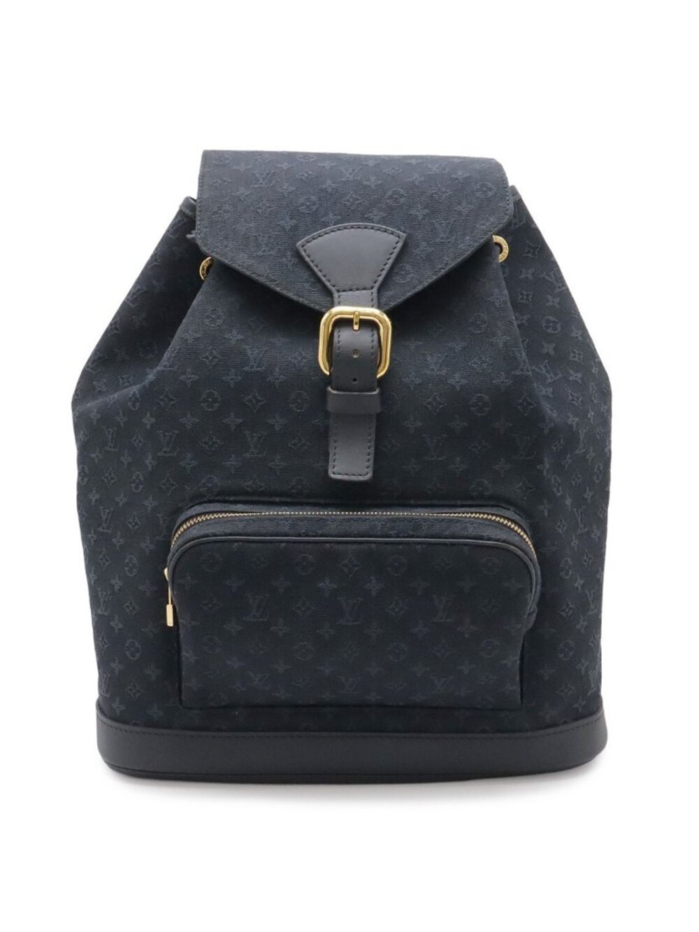 Louis Vuitton Monogram Mini Montsouris GM Backpack Shoulder Bag Blue Navy